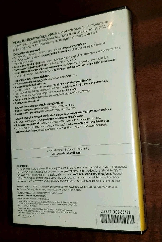 Microsoft Office FrontPage 2003 Upgrade Software CD for Windows w/ Product Key - Image 3 of 3