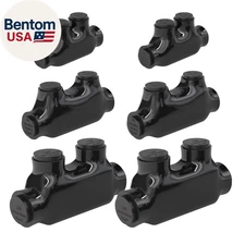 6 Pack 2Port Insulated Multi Tap Connector，Electrical Splice Connector, Black Vi