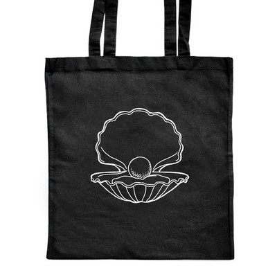 Klassische schwarze Shopper-Tasche ''Pearl Inside a Shell'' (ZB00022080)