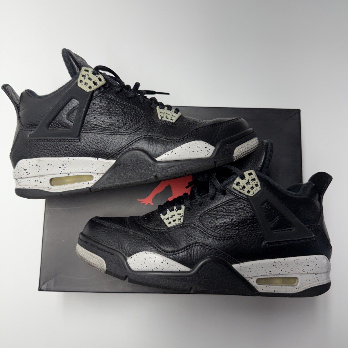 Air Jordan 4 Oreo Retro LS Size 9 Mens Black White Sneakers 2015