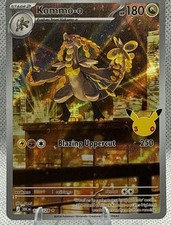Carta Pokemon rara segreta Kommo-o 143/128 30° anniversario celebrazione quasi nuova