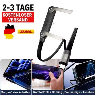 2-in-1 unsichtbarer Halter Ladekabel - 240W Schnellladekabel mit Handyständer