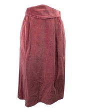 Vintage Patty Woodard Velvet Skirt Jr Sz 5/6 Mauve Pink Lined High Waist Midi
