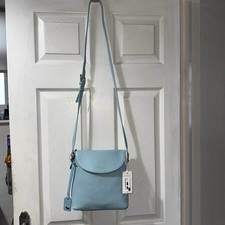 Borsa a tracolla media Radley Crown Hill blu nuova con etichette prezzo consigliato £ 159