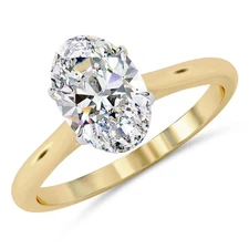 IGI 1.20 Ct Oval Cut Lab-Grown Diamond Solitaire Engagement Ring 14K Yellow Gold
