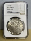 1890 MORGAN SILVER DOLLAR NGC UNC DETAILS ( Damaged)