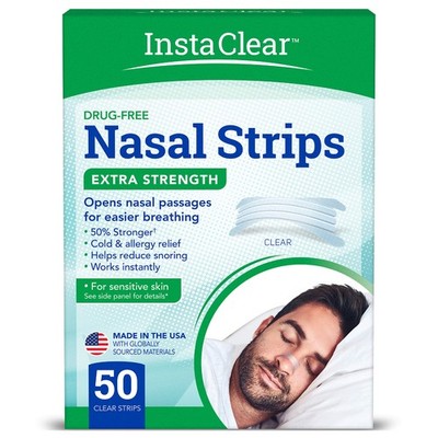 50 PCS Clear ExtraStrength Nasal Breathing Strips Congestion Relief Snoring