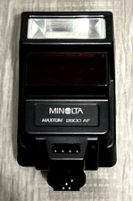 Vintage 1980s Minolta Maxxum 2800AF Flash  Case Japan Untested Selling As Is
