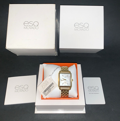ESQ Movado Women's Origin Watch Gold Tone Steel MOP Ladies Swiss 07101415 New!