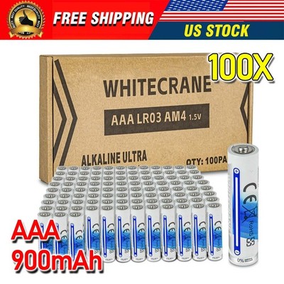 WHITECRANE 100pcs AAA Batteries Extra Heavy Duty1.5v Lots New Fresh