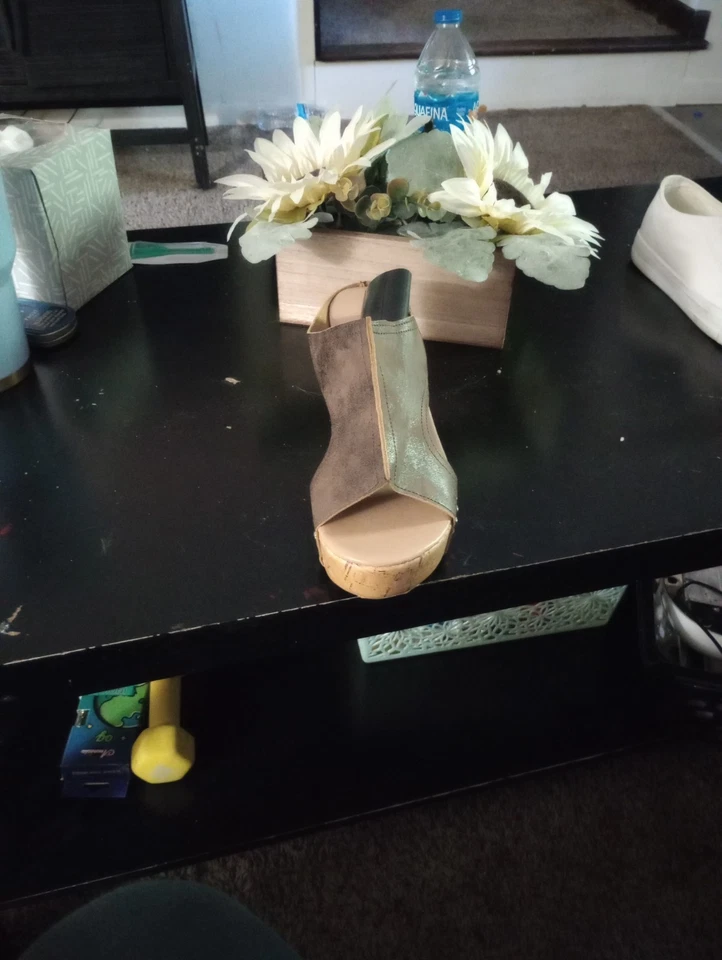 Sandalias de tacón de cuña marrón Target para mujer de cuero talla 10 Foto 4 de 4