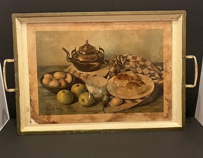 Vintage 1960 Henk Bos Still Life Metal Tray   D.A.C. NY Nashco Mid-Century