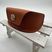 New ORANGE TORY BURCH Glasses Case Flip Cover Gold Logo