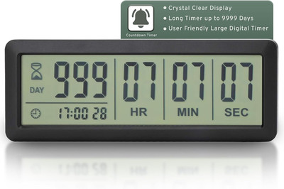 Large LCD Digital Countdown Timer - up to 999 Days Big Display Count down Clock