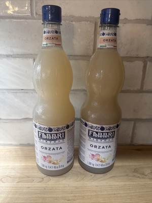 2 Fabbri Flavoring Syrup For Mixed Drinks Orzata (Orgreat) Made In Italy 33.8 OZ
