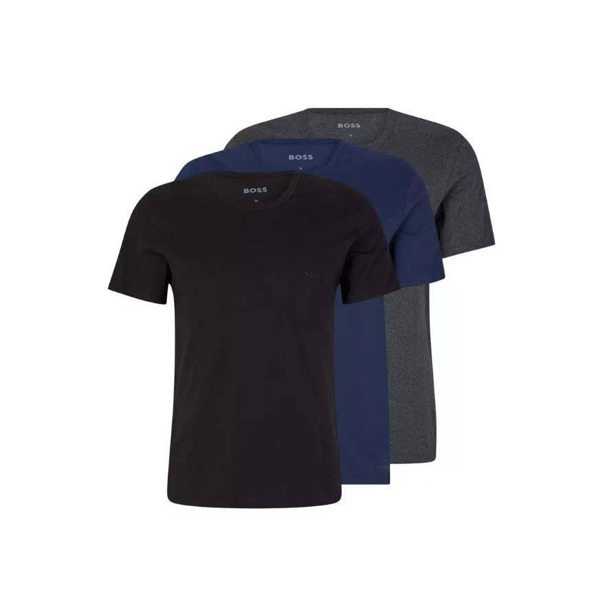 T-Shirts BOSS Mens Multicoloured 3 Pack Short Sleeve With Logo - Size M