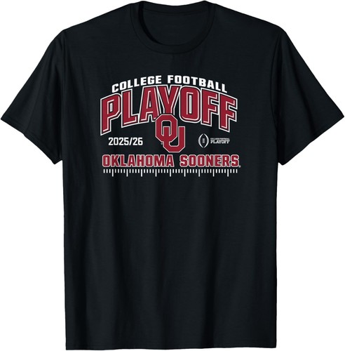 Oklahoma Sooners College Football Playoff CFP 2025-26 Black T-Shirt