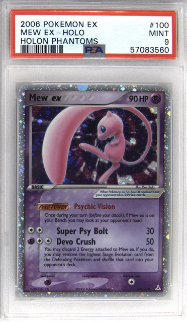 2006 POKEMON EX HOLON PHANTOMS #100 MEW EX-HOLO PSA 9