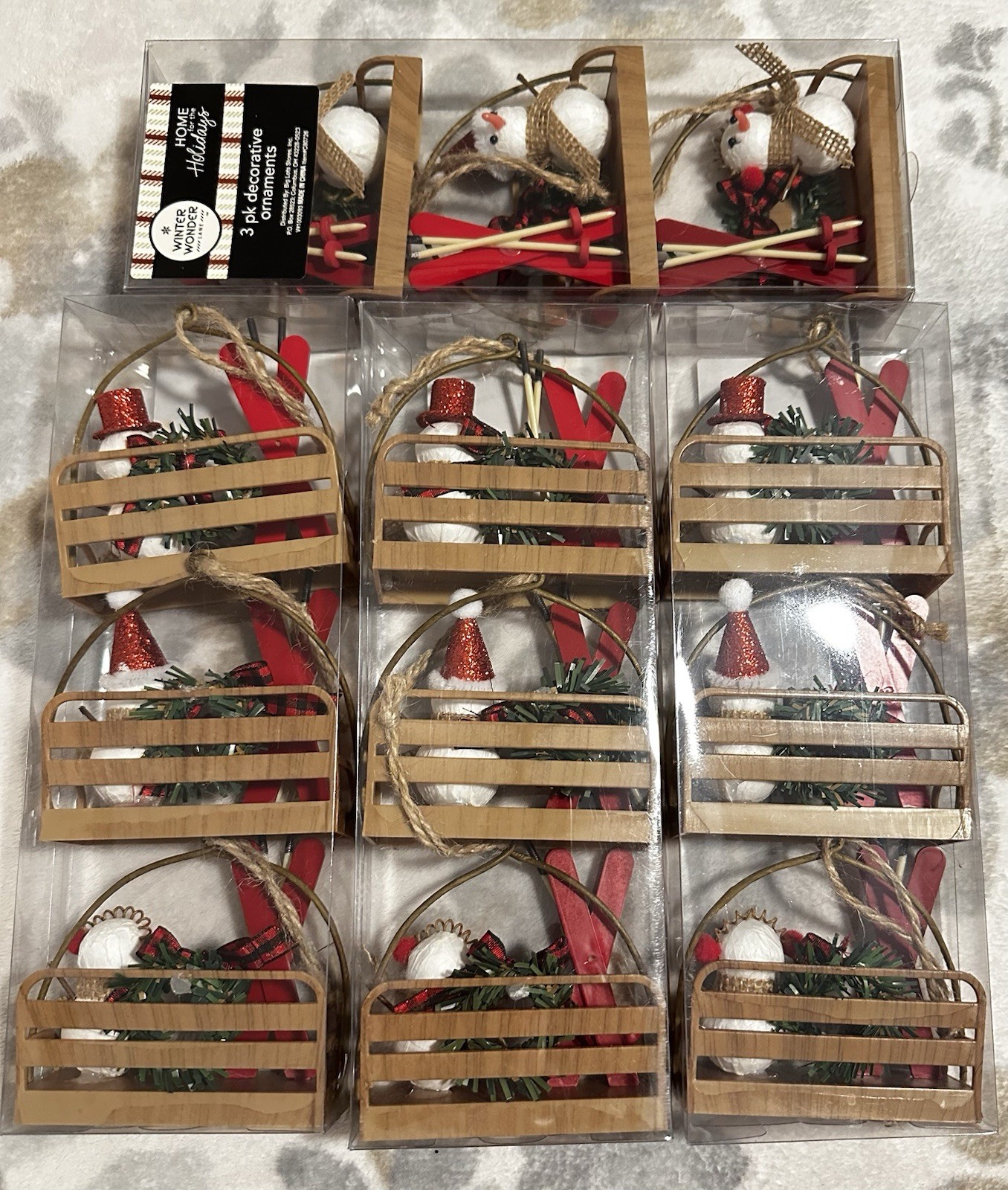 Winter Wonder Lane Snowmen Holiday Ornaments 4 Packs Ornaments Total Look