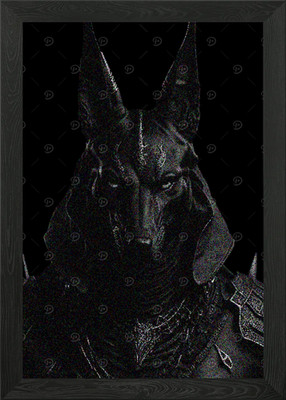 ANUBIS POINTILLIST Framed Wall Art Poster Canvas Print Picture