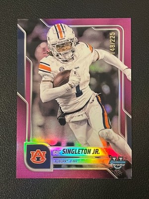 Eric Singleton Jr 2025 Bowman Chrome University Fuchsia Refractor /225 Auburn 
