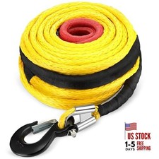 1/2" x 100 ft Synthetic Winch Rope Cable Kit, 32000lbs 1/2" X 100 ft Yellow