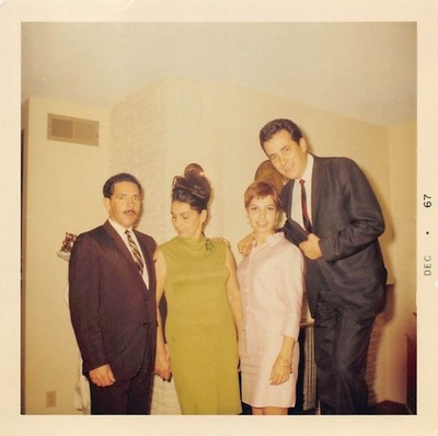Vintage 1967 Extremely Tall Man Women 1960s Photo Suit Dress Bouffant Elegant