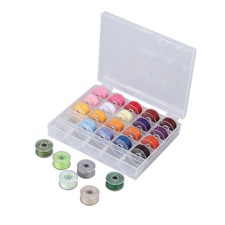 25 Pcs Clear Sewing Storage Case Transparent Bobbins Machine Boxes Spool