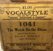 Vocal style player piano roll one 041 the watch on the Rhine