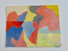 ABSTRACT PAINTING MODERNISM LISTED NOREEN LARINDE FEMINIST CUBISM RARE WOMAN