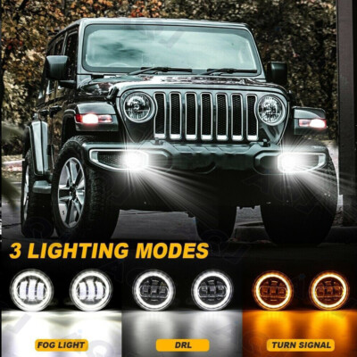 4" Inch Round LED Halo Fog Lights Angel Eyes DRL Lamp For Dodge Charger 2012  | eBay
