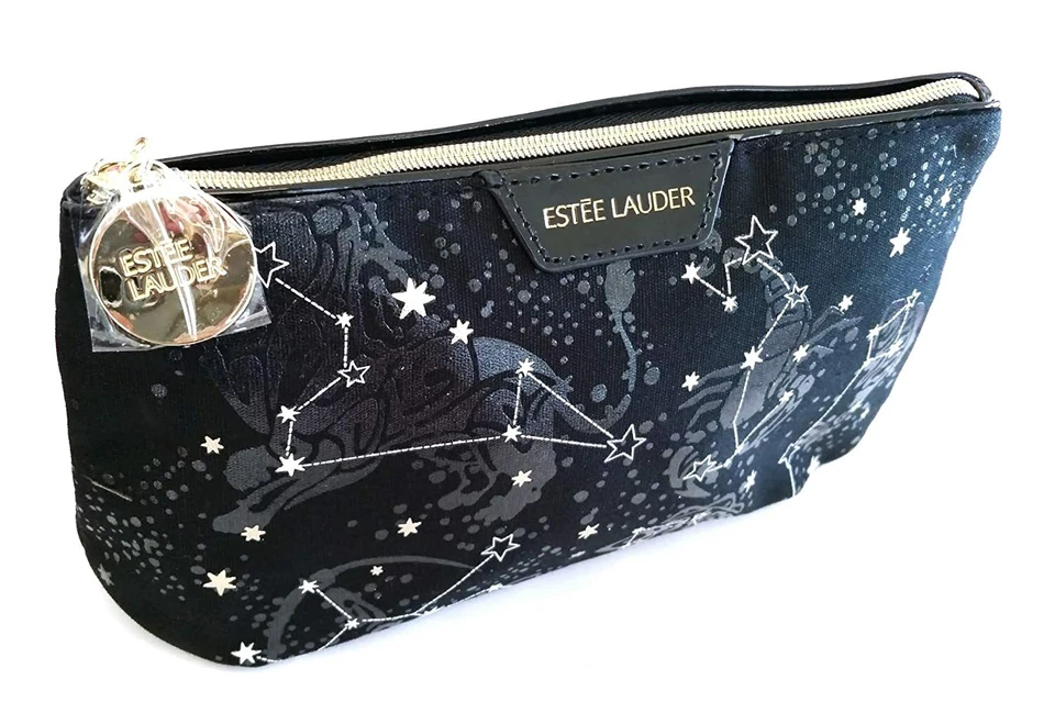 Estee Lauder Cosmetics Makeup Travel Bag (Black with White Constellations) - Image 3 of 4