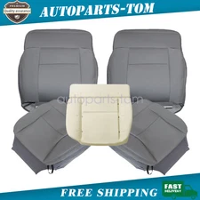 For 2004-2008 Ford F150 Front Cloth Seat Cover Gray / Driver Foam Cushion #CE