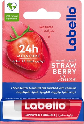 New Labello Lip Balm Moisturising Lip Care Strawberry Shine 4.8 g Free Shipping