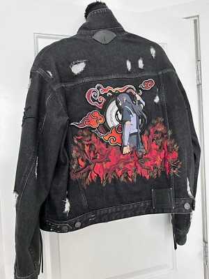 Coach X Naruto collab Michael B Jordan Black Denim Jacket Itachi Coach X Naruto collab Michael B Jordan Black Denim Jacket Itachi