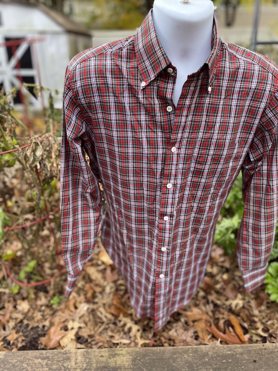 VINTAGE 1960's SEARS Fashion Collection Mens Shirt PLAID Size M 15