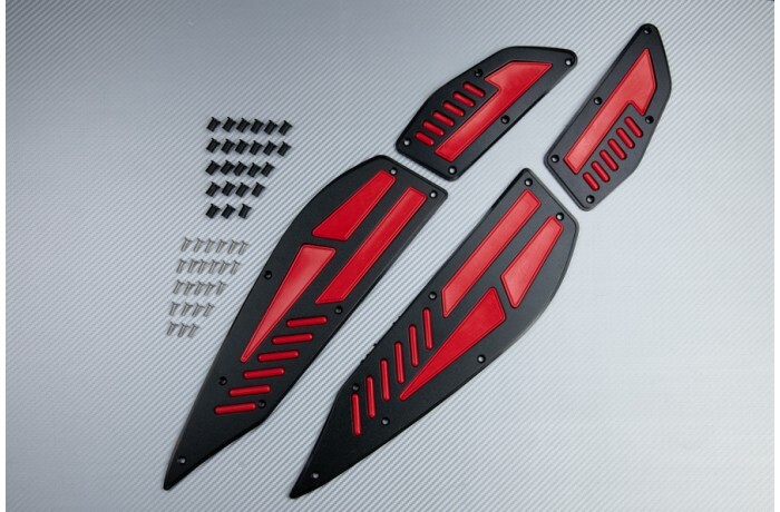 Repose-pieds YAMAHA XMAX 400 anti-glisse en aluminium noir rouge