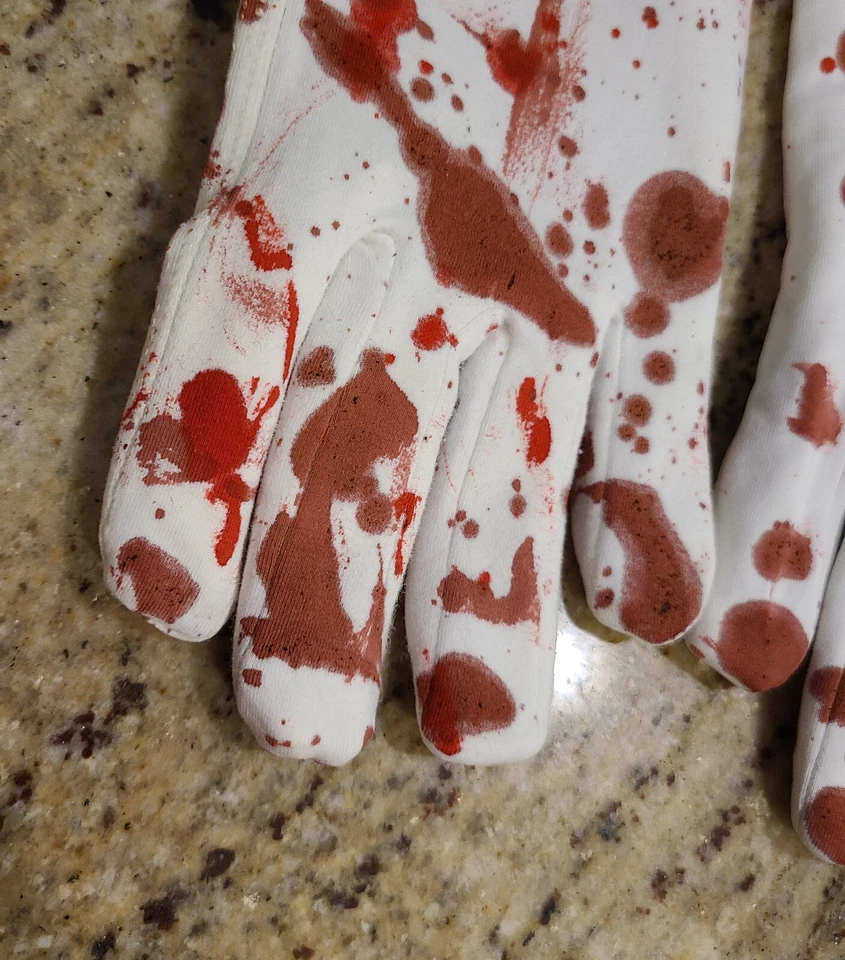 Guantes Disfraz Zombie Terror Sangriento Falsos Formales Largos Elastizados Talla XXL De Colección Foto 2 de 4