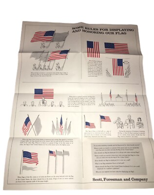 Some Rules For Displaying Our Flag Scott Foresman Classroom Poster 1965