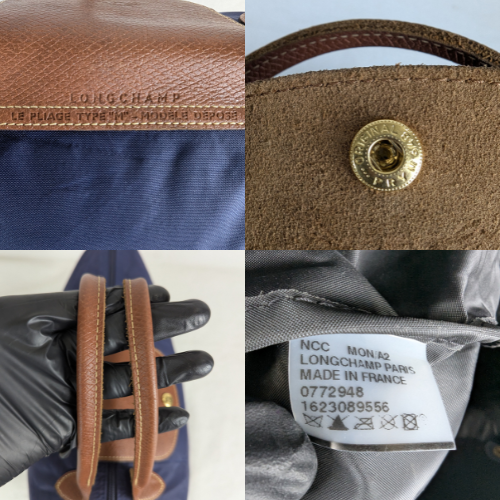 Longchamp Le Pliage Navy Blue Nylon Tote Bag Lightweight Hand Bag Made in France - Bild 6 von 13