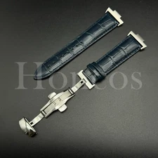 Genuine Leather Alligator Watch Strap Fits for Tissot PRX Clasp+Adapter D/Blue