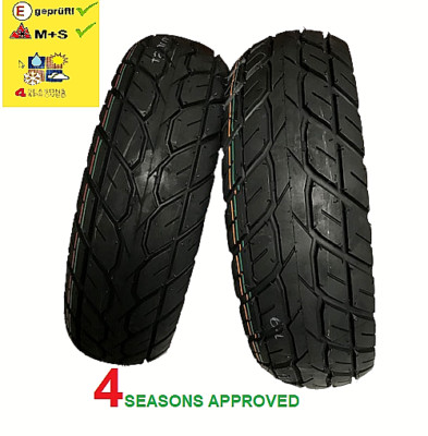 Allwetter Roller Reifen Set 120/70-12 & 130/70-12 (M+S) 62P + 51J Vorne + Hinten