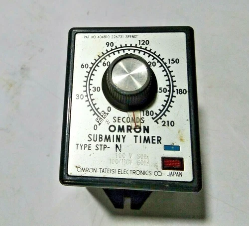 OMRON STP-N SUBMINY TIMER MOTOR DRIVEN TIMER 0-210 SECONDS 50HZ 100V 