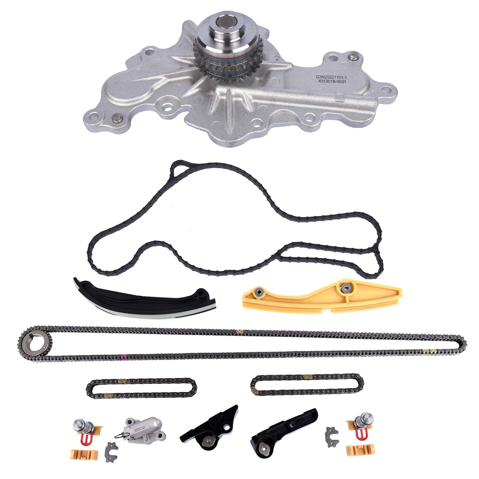 Water Pump Timing Chain Set Fit for Ford Edge Taurus Lincoln MKS MKX 3
