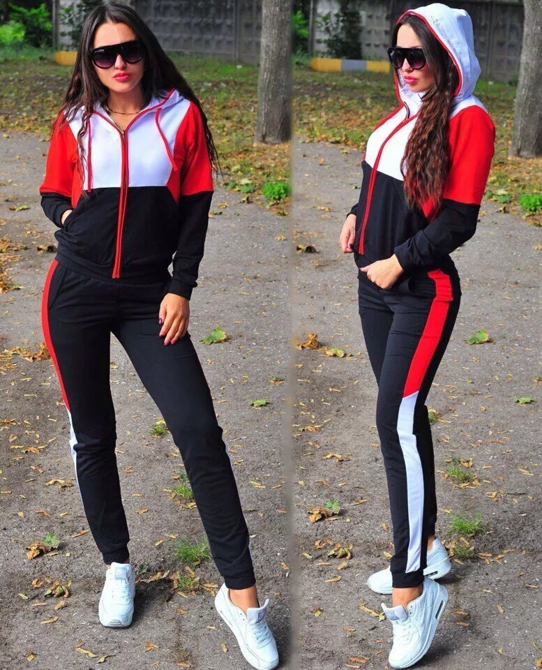 Conjunto De Pantalones Y Sudadera Con Capucha Deportivo Para Mujer Chándal  Moda