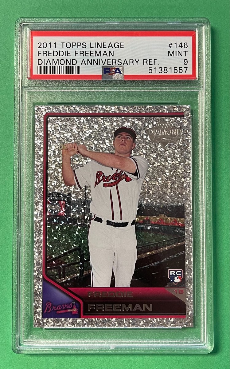 2011 TOPPS LINEAGE FREDDIE FREEMAN DIAMOND ANNIVERSARY ROOKIE RC #146 PSA 9 MINT