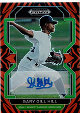 Gary Gill Hill TB Rays 2022 Panini Prizm Draft Picks Tigers Stripes Auto 09/25