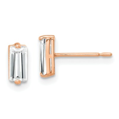 Echte Ohrstecker 10kt Rotgold poliert CZ