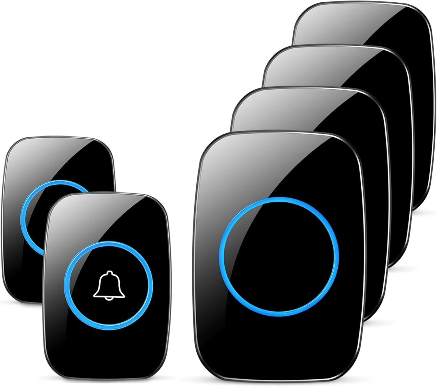 Wireless Waterproof Doorbell Kit with Front and Rear Chime for Fullhouse Use-image