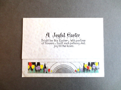 Vintage OSTERN Karte Art Deco Tulpen A Joyful Easter Raphael Tuck 1938